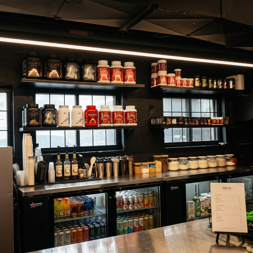 Supplement Store at LUX Fitness gym in Saint-Léonard, Montreal